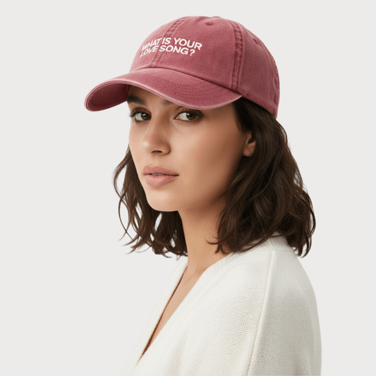 What Is Your Love Song Concert Hat? Embroidered Vintage Baseball Cap with Printed Letters