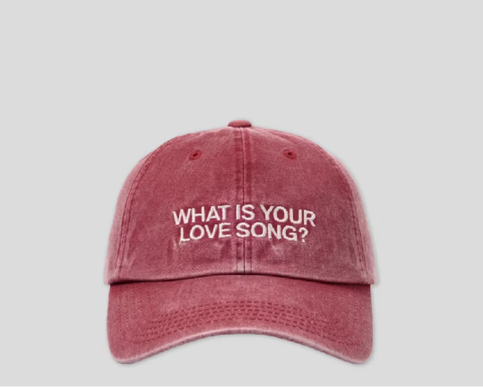 What Is Your Love Song Concert Hat? Embroidered Vintage Baseball Cap with Printed Letters